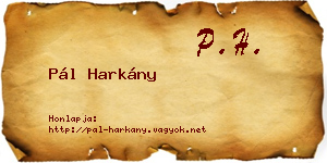 Pál Harkány névjegykártya
