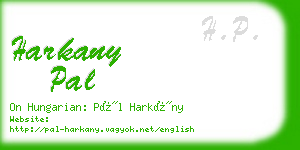 harkany pal business card